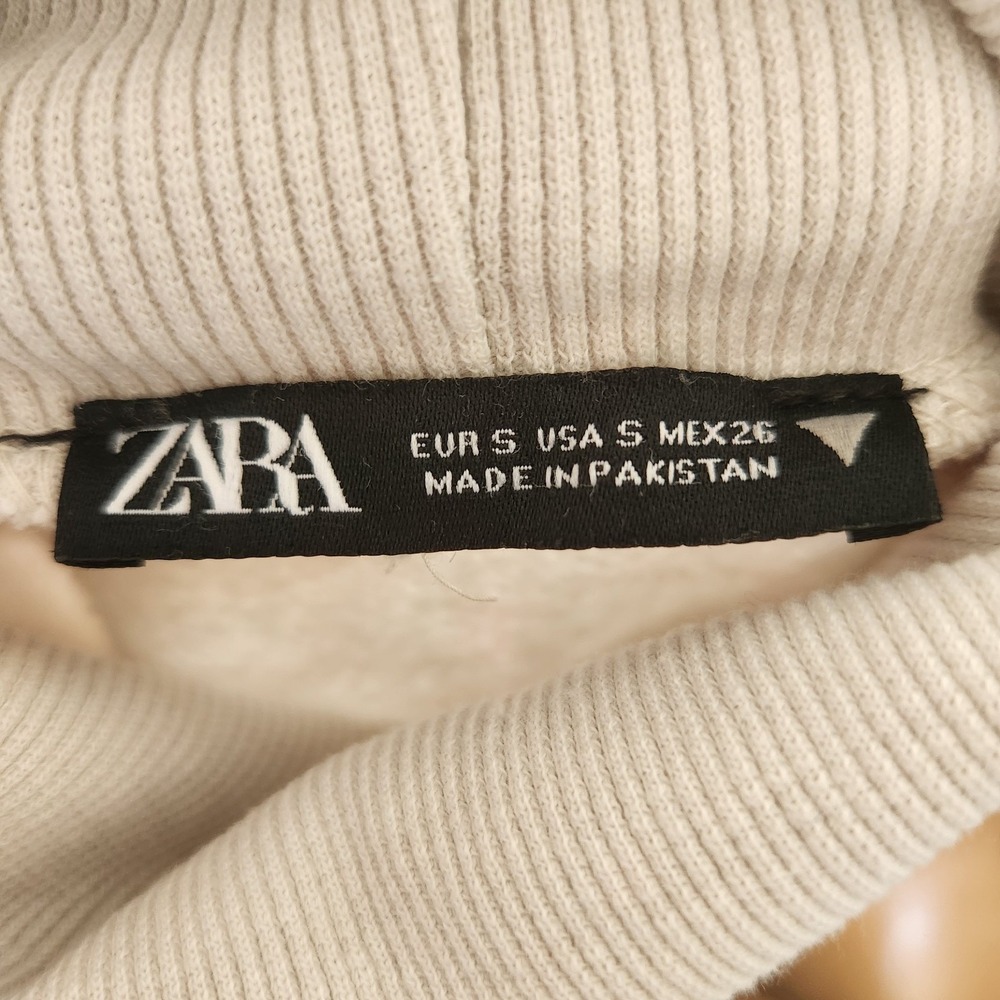 Zara Womens Turtleneck Sweatshirt Long Sleeve Pullover Small Cabincore - Picture 2 of 11